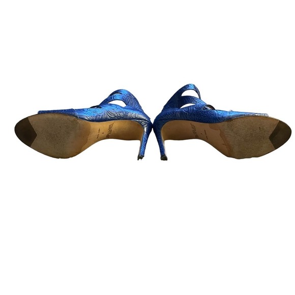 Rachel Roy Womens Floral Embossed Leather Stilettos Heel Open Toe Size 7 - Picture 8 of 9